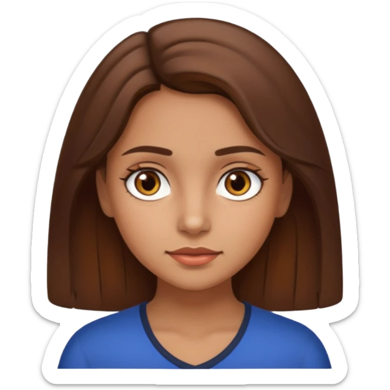 make a girl who is half Russian half Spanish with brown hair and brown eyes sticker