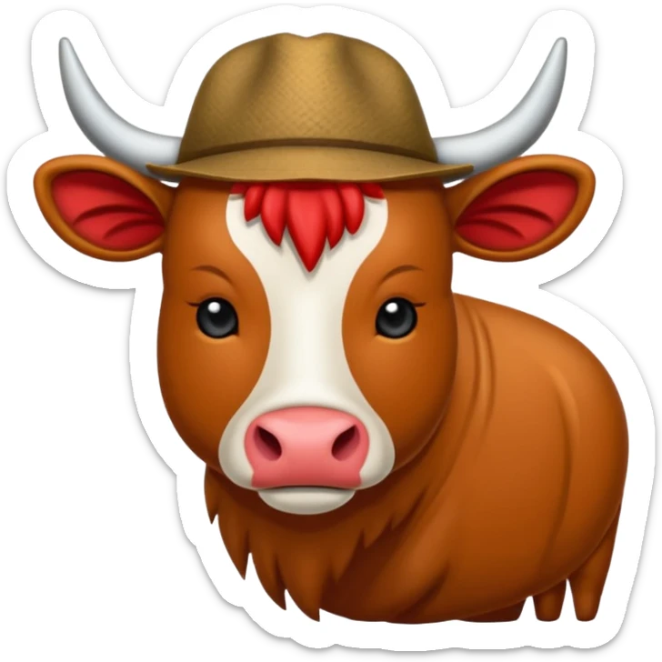 Vaca escocesa de las tierras altas donde no se le ven los ojos sticker