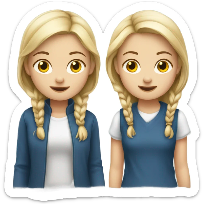 twins in Copenhagen - caucasian race - females sticker