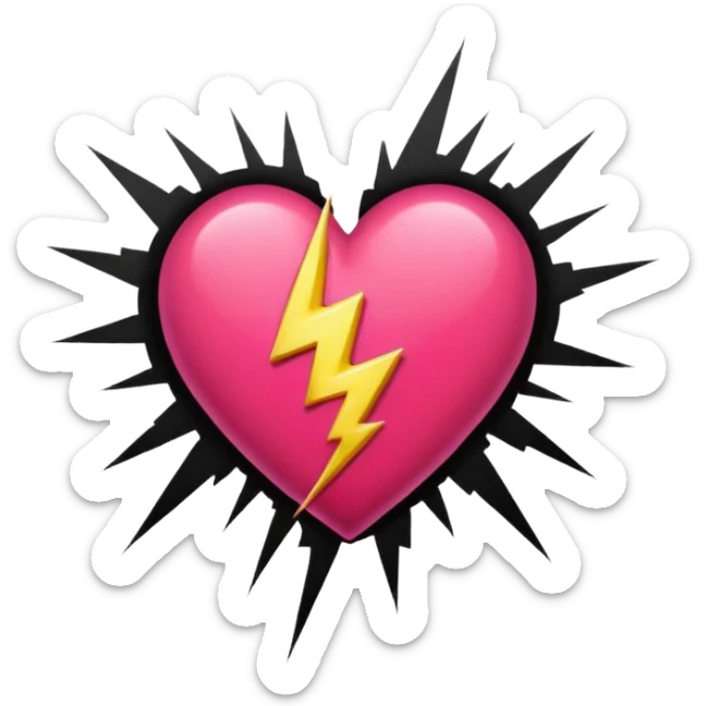 Really cool heart emoji for my sexy girlfriend that’s red & black with hot pink lightning  sticker