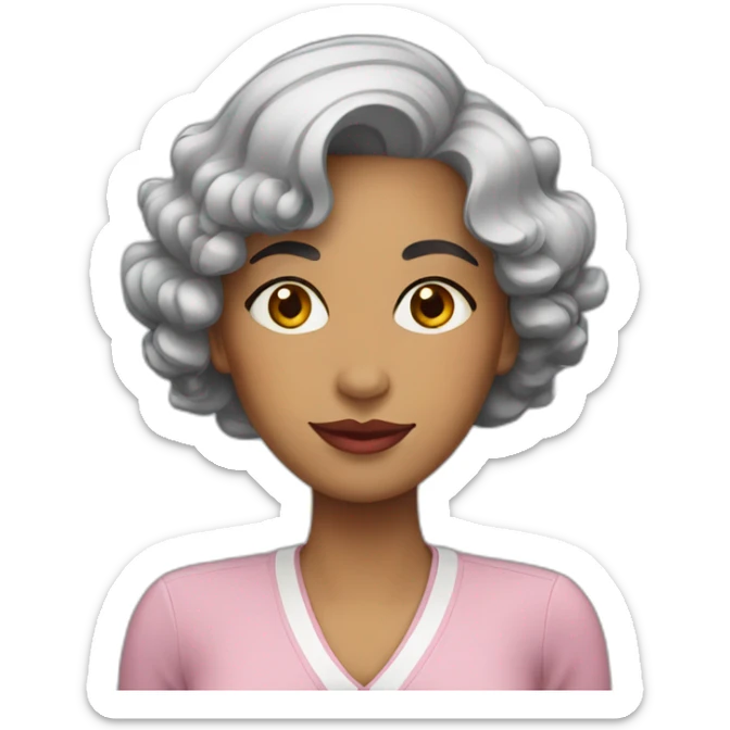 Colombian woman of 40's with short curly black hair sticker