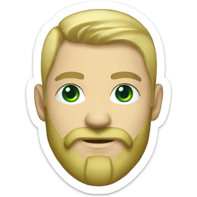 ukrainian military blonde man with a beard with green eyes with blue viking paint on the face  sticker