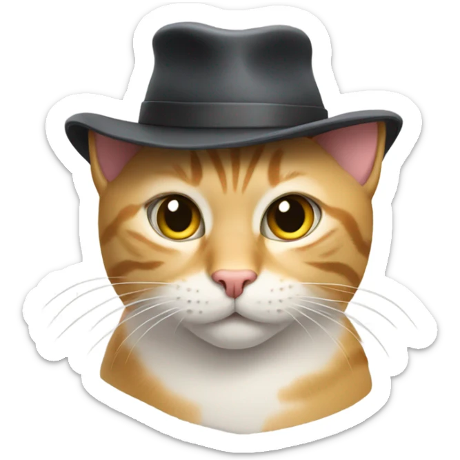 Cat wearing a hat sticker