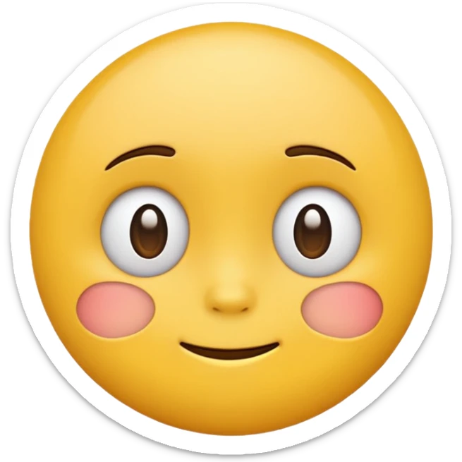 mix of these two 🥺☺️ but make it classic emoji not woman or man face and without hearts and a little bit sad but still smile sticker