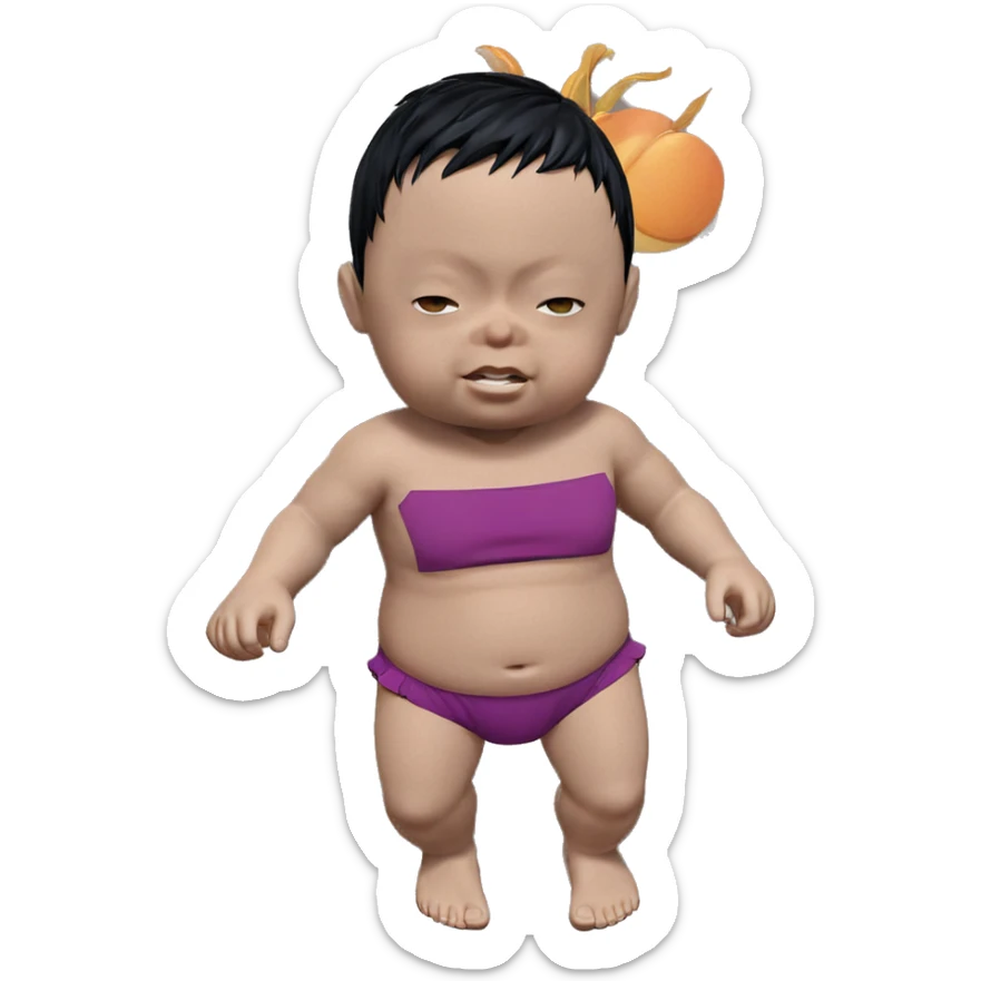 barefoot boy with black hair sticker