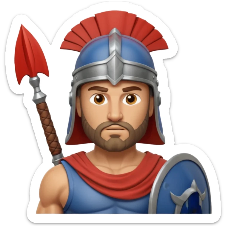 crea a un guerrero griego estoico, muy musculoso 3d, realista sticker