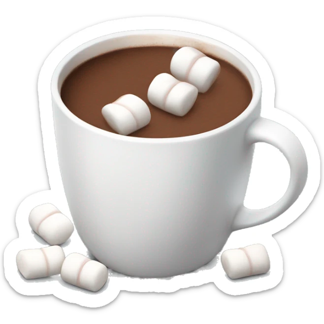 Hot chocolate with marshmallows  sticker