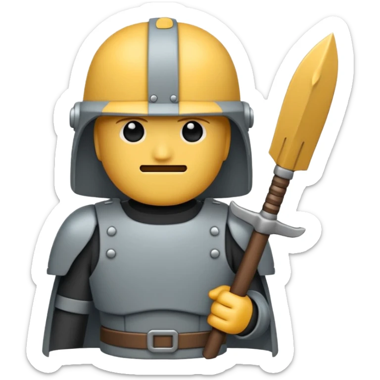 2D Emoji/Icon in the style of the normal chat icons - An emoji of an: Phalanx only one unit to see on the image - flat sticker