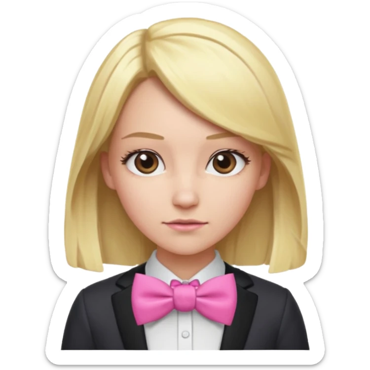 In A Clash Of Clans Aesthetic blonde hair woman with pink bowtie sticker