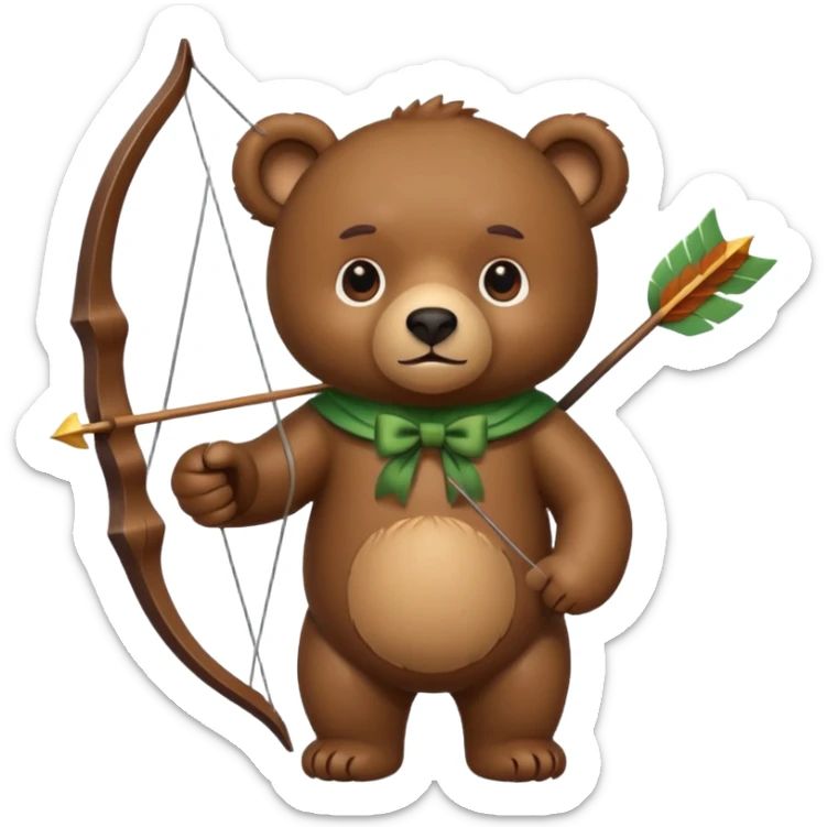 Bear with bow sticker