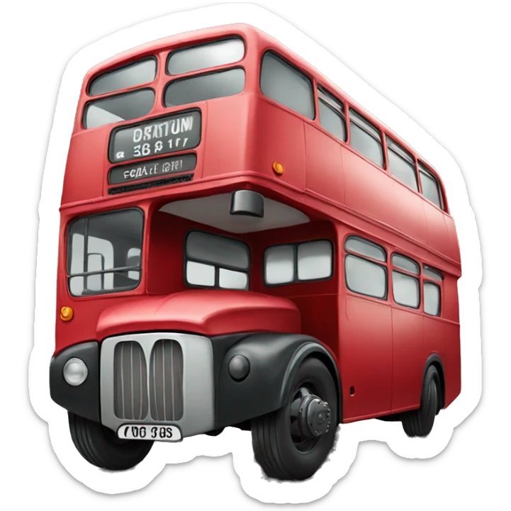 English red bus  sticker
