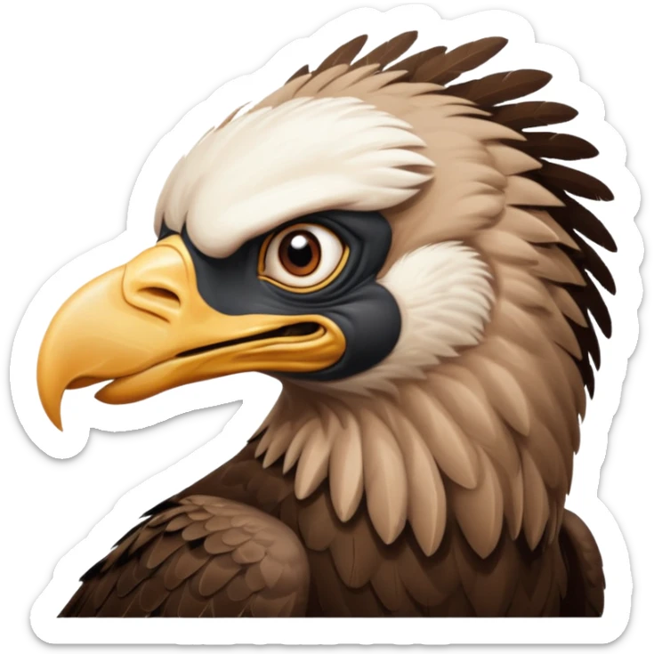 vulture fighting a hawk but cartoonsiha and the vulture and hawk should look distinct from one another sticker