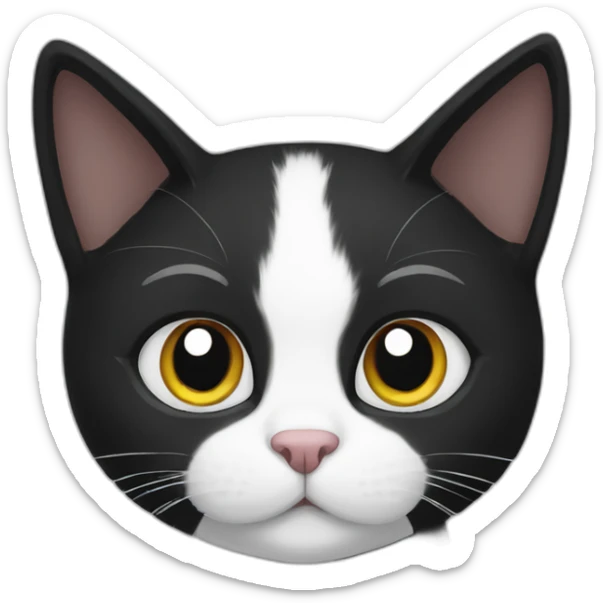 black cat white cat sticker