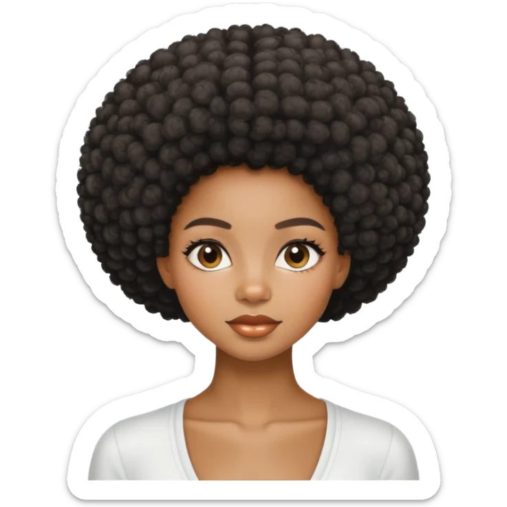 Black girl with beautiful afro Hair wake up on the morning sticker