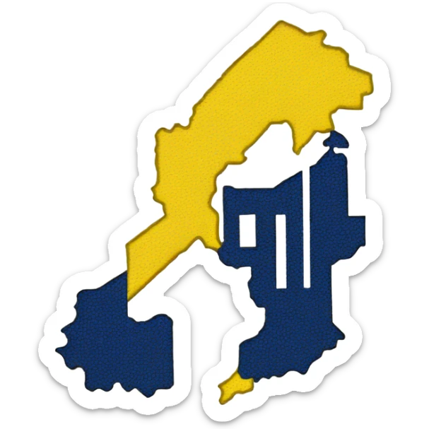 generate a drawing of the outline of the state of michigan and make it maize and blue sticker