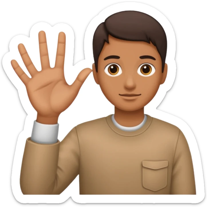 Un bonhomme tenant un 6 dans la main gauche et un 7 dans la main droite sticker