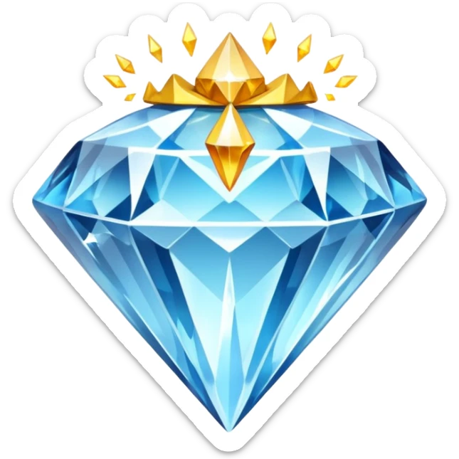 "Brilliant diamond crystal with electric energy crackling around it, spiritual power gem, no people, clean emoji style" sticker