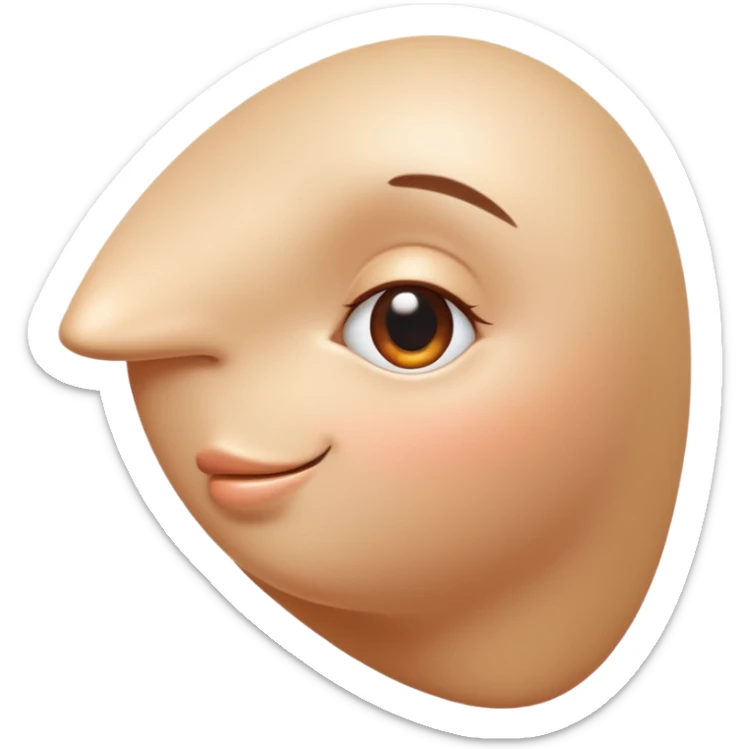 nose emoji with strong glossy highlights, bright shine on the top and sides, polished 3D look, smooth shading, simple rounded shape, high emphasis

 sticker