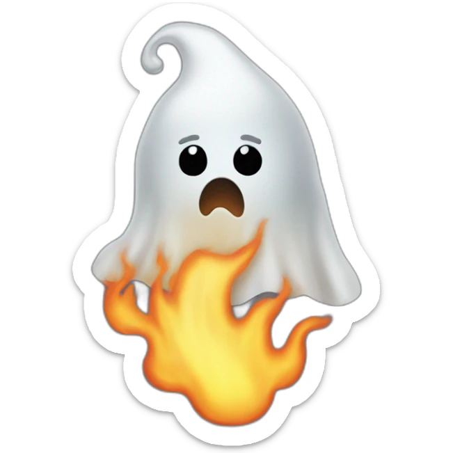 ghost-on-fire sticker