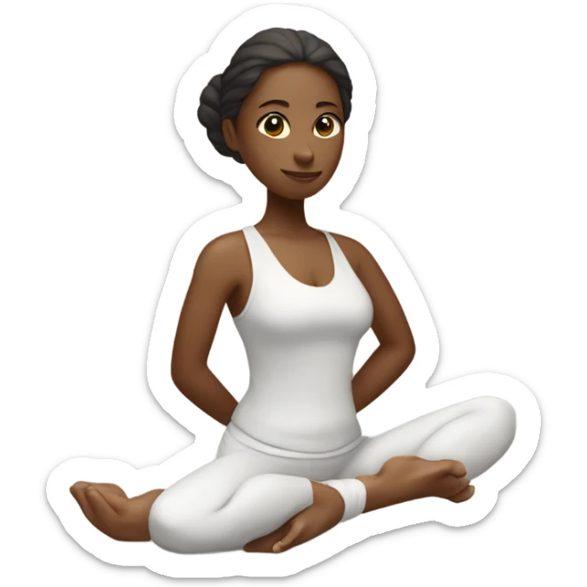the upper body of a yoga woman sticker