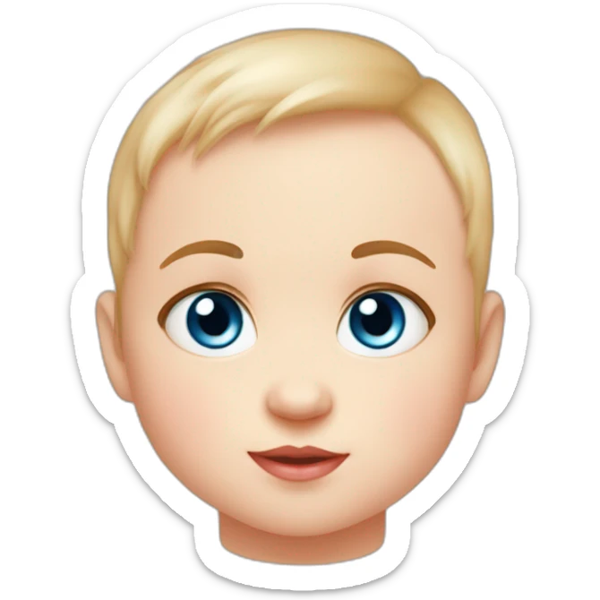 little 3 months-old, adorable, blue-eyed baby with almond eyes and chubby sticker