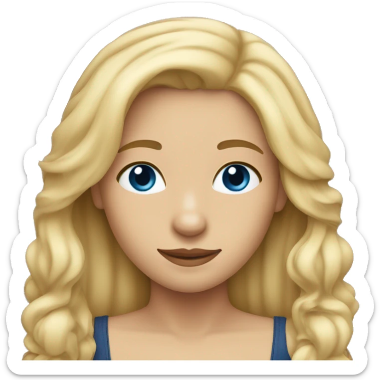 Blonde girl long hair with wire haired dark blue wiener dog on arms  sticker