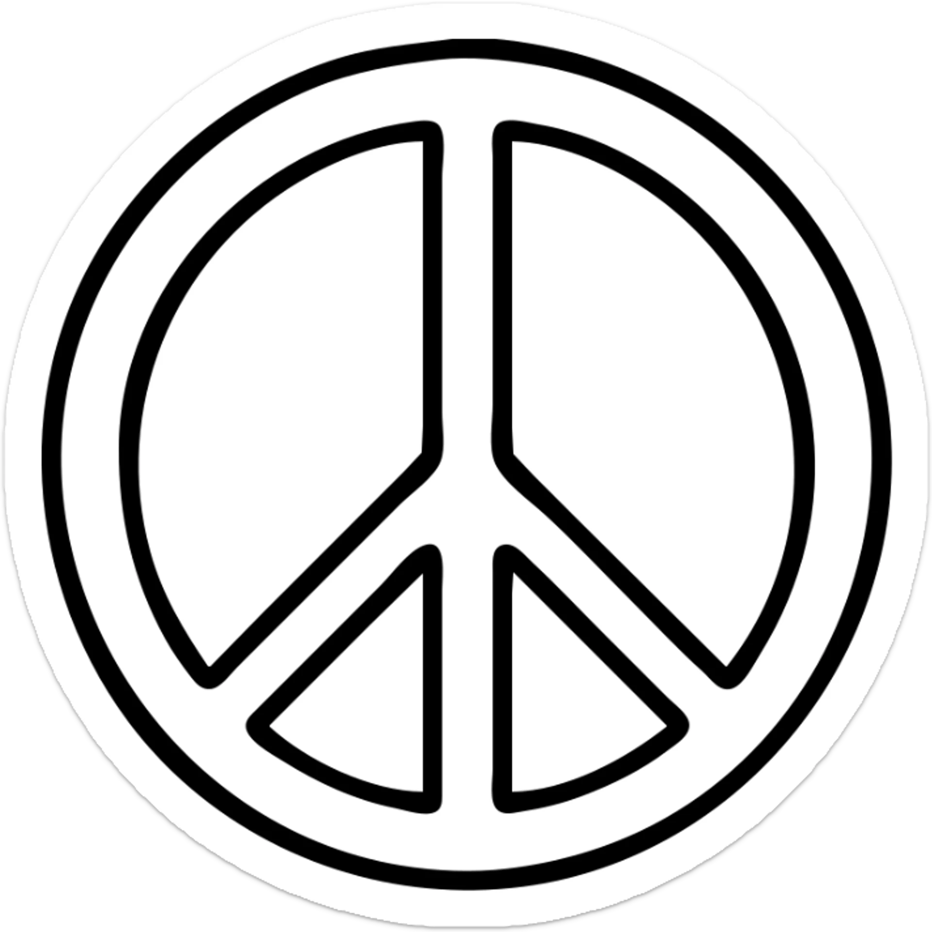 minimalist white Pacific sign, black narrow outline, PNG, transparent background sticker