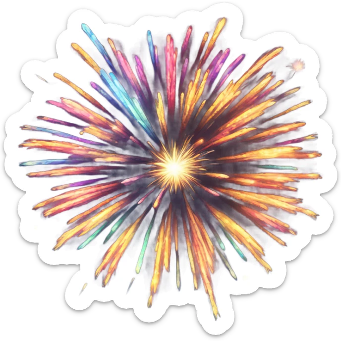 Fireworks in the sky shining sticker