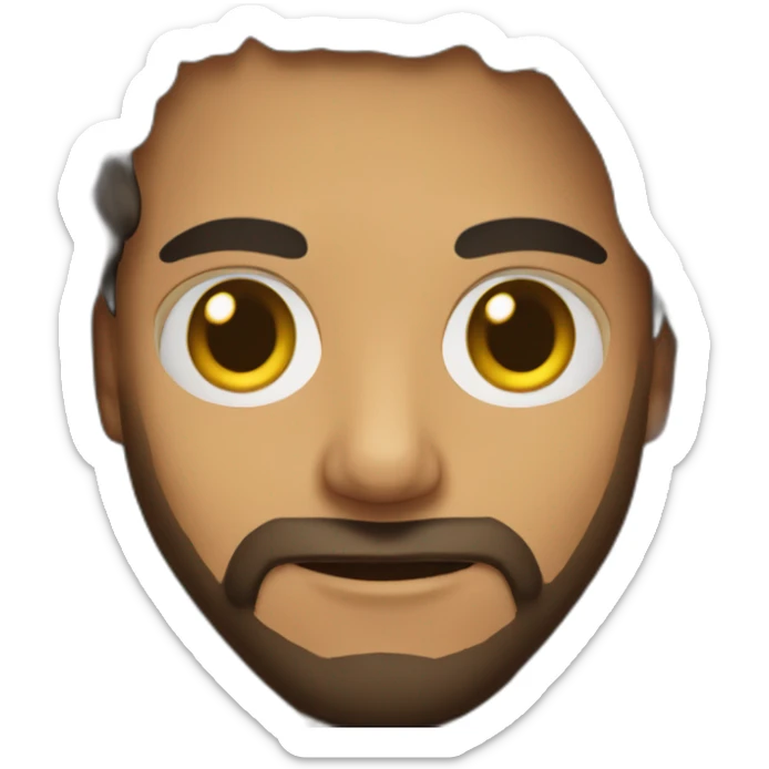 olive skin man with short beard hazel eyes and black hair wearing hoodie with cat on lap sticker