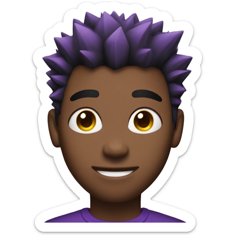 Gay black person with purple spiky hair  sticker