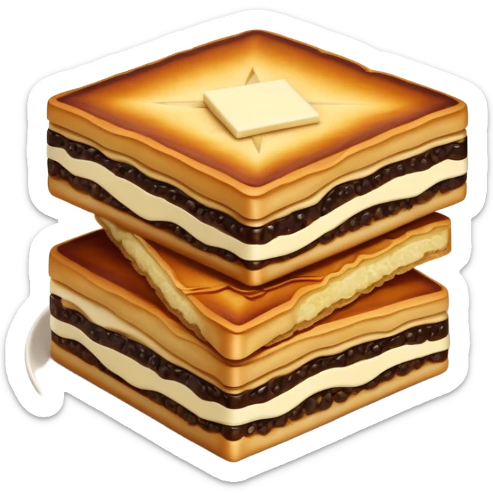 martabak manis-cinematic-realistic-martabak manis-dish-emoji,-depicted-as-a-single,-square-slice-of-sweet,-thick-martabak manis-with-a-rich,-indulgent-filling,-rendered-with-detailed-textures-and-vibrant,-appetizing-lighting sticker
