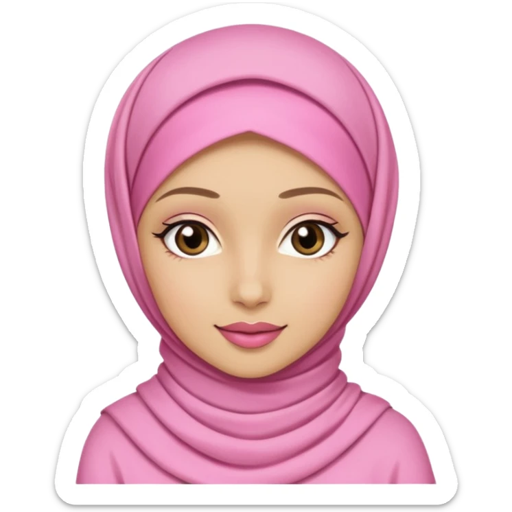 hijabi muslim girl with pink and coquette outfit sticker