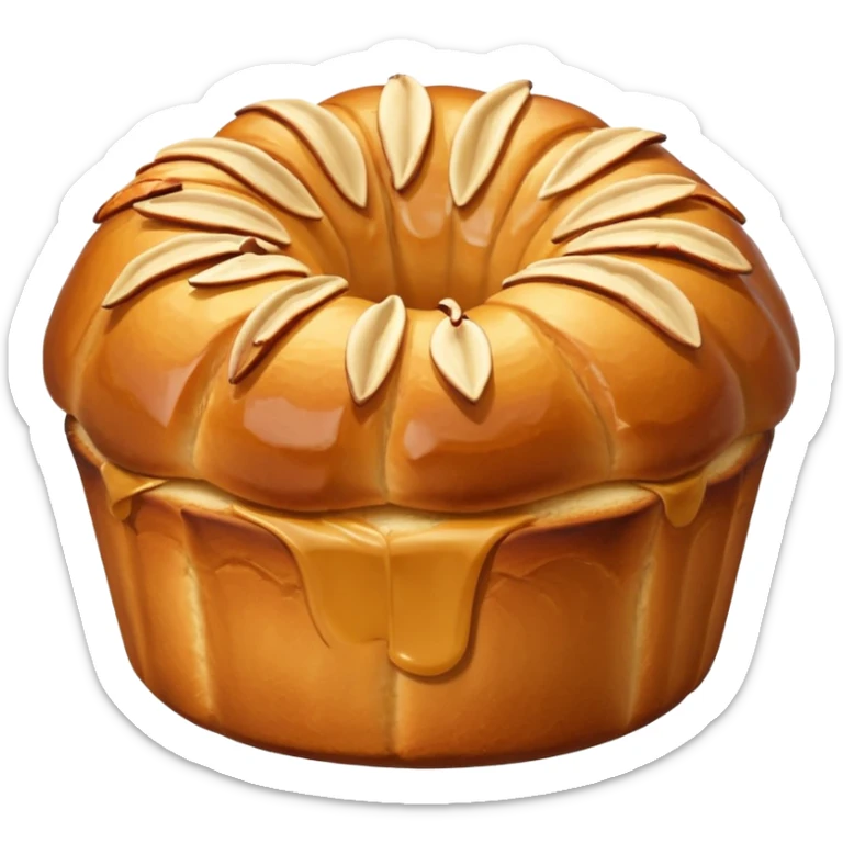 Alsacian kougelhopf with almonds on the top. The base is a bit larger than the top part sticker