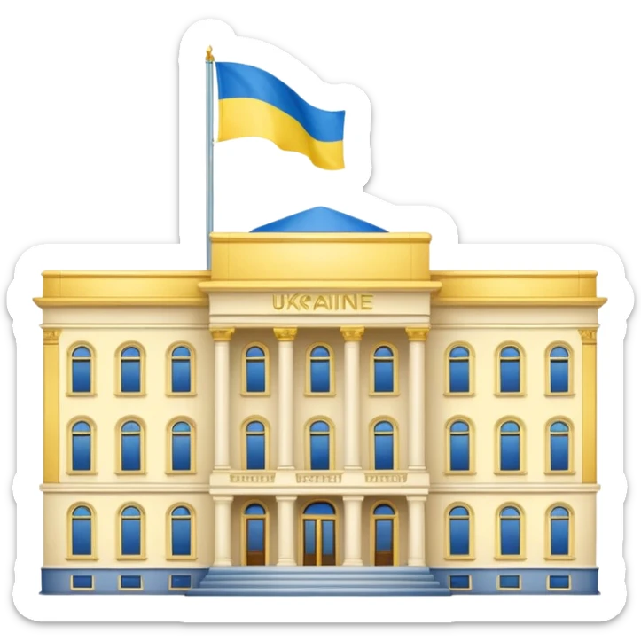 make the png emoji of Ukraine president's office building sticker