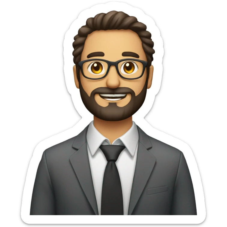 profesor Hombre de 30 años con gafas y barba y pelo corto sticker