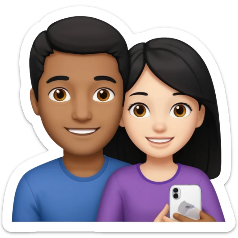 Brown guy holding a naked white girl with black hair sticker
