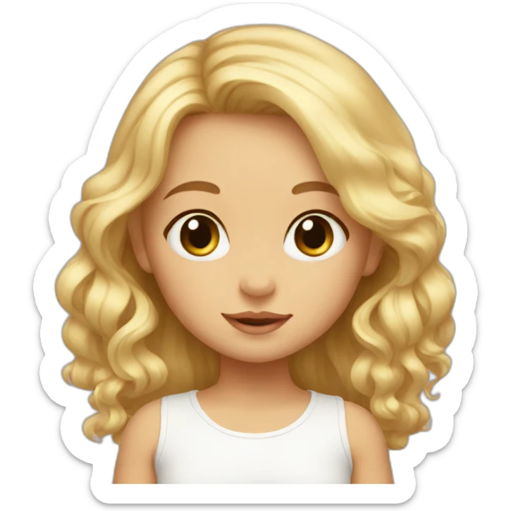 baby blond girl with brown eyes sticker