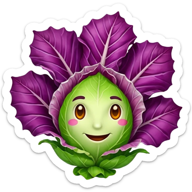 mi serve uno stile più cartoon e senza persona, il radicchio deve diventare animato  sticker