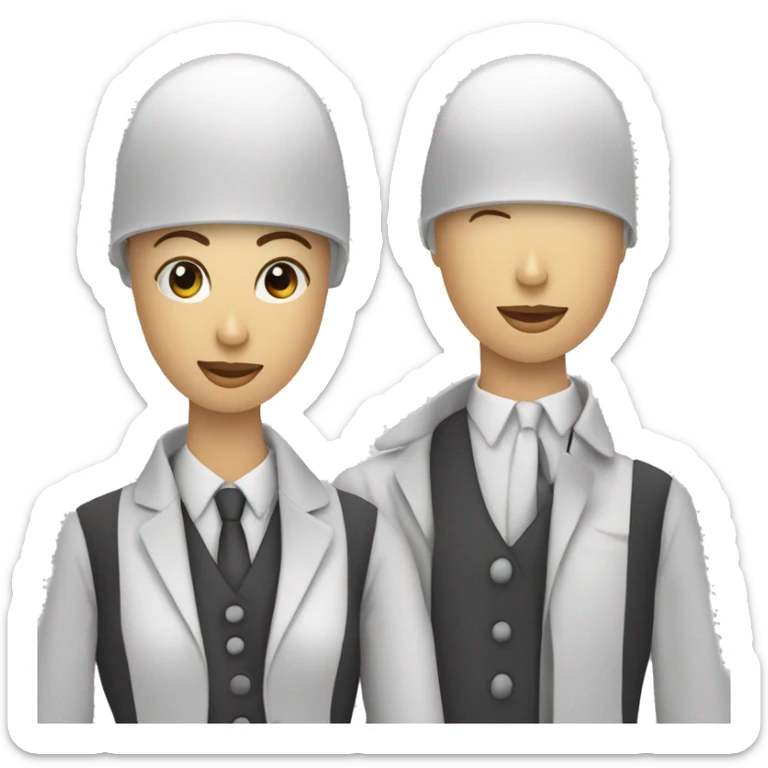 deux personnes qui mange de manière professionnelle comme des mannequins sticker