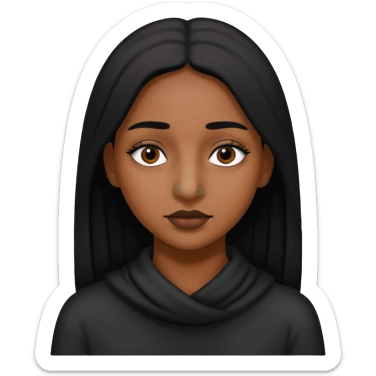 she has black pigment over the bridge of her nose. like around her eyes. sticker