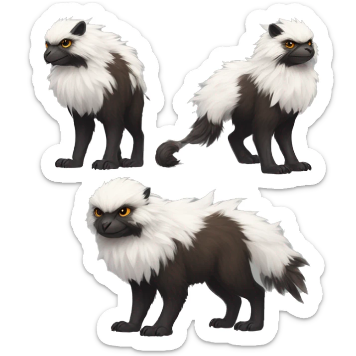 Modern Realistic Rare Fantasy Fluffy Vernid-Trico-species by LiLaiRa, full body sticker