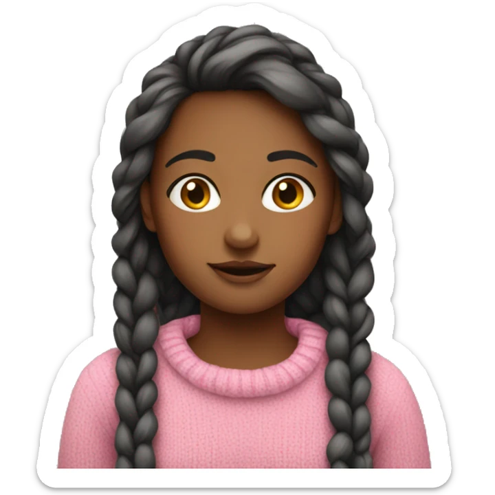 Girl wearing pink sweater sticker