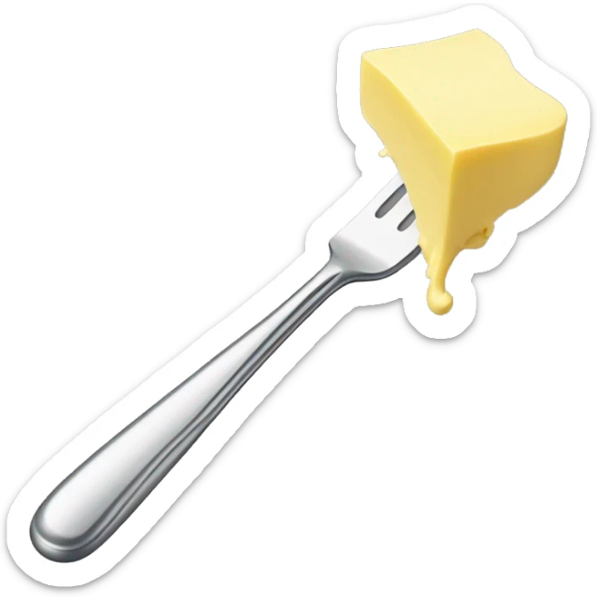 A curl of margarine on the tip of a butter knife sticker