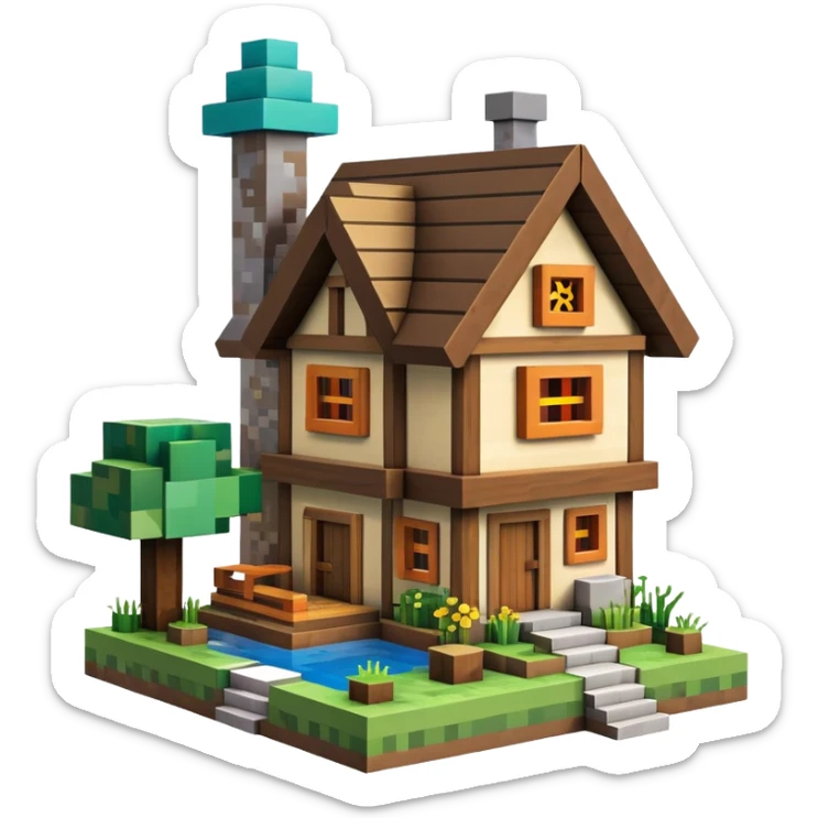 Minecraft house sticker