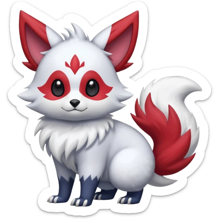  flurry fuzzy Absol-Zorua-Furret-Zangoose-Chinchilla-fusion-animal-Fakémon-hybrid-creature  sticker