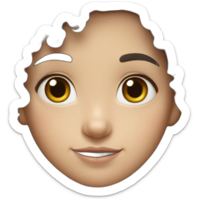 curly black haired white skined a little fat cute girl kid but the hairs ar gathered at the top sticker