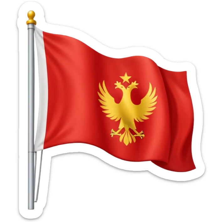 Una bandera con 3 franjas horizontales, la primera roja, la segunda amarilla y la tercera morada sticker