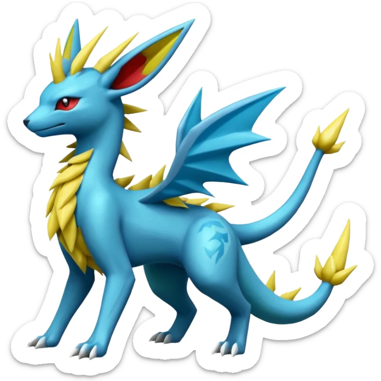 Salamence-Cresselia-Zygarde-Electrike-Jolteon-Manectric-Fakémon-fusion, full body sticker