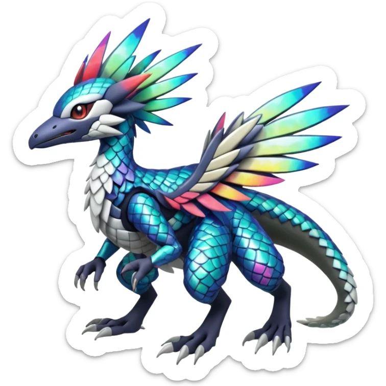  exotic tropical cyber-Trico-Silvally-Fakémon-Pokémon-Vernid-creature sticker