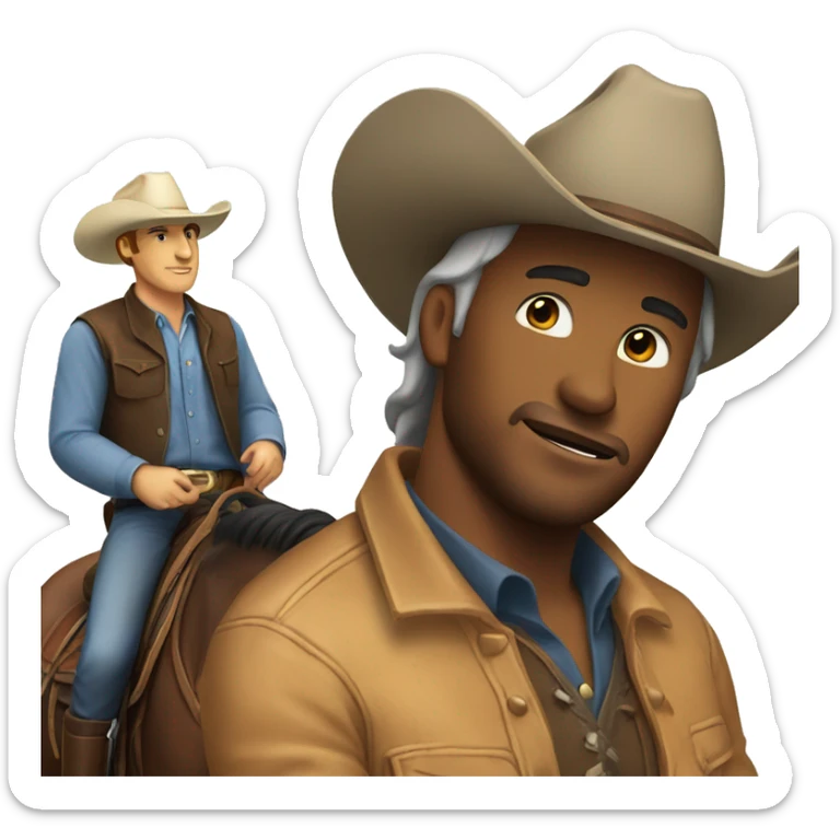 man with a cowboy hat sitting on a horse as the horse buck sticker